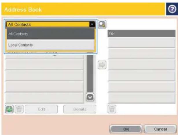 HP LaserJet M680F - Send email by using the address book - 3
