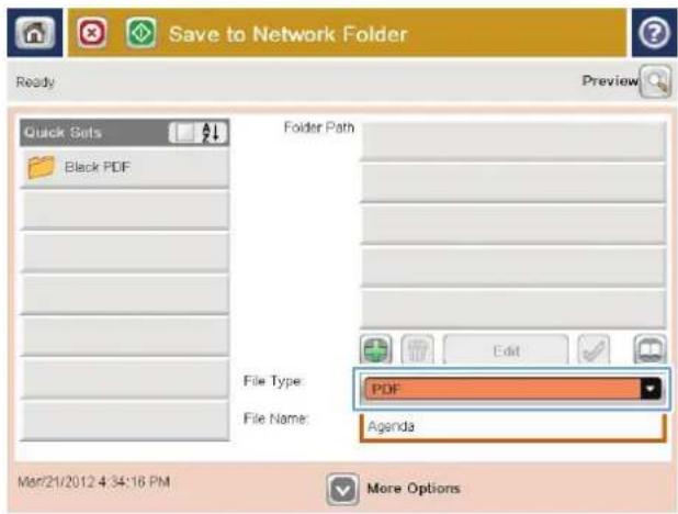 HP LaserJet M680F - Send a scanned document to a network folder - 6