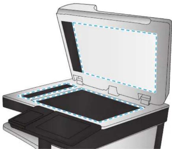 HP LaserJet M680F - Check the scanner glass for dirt and smudges - 3