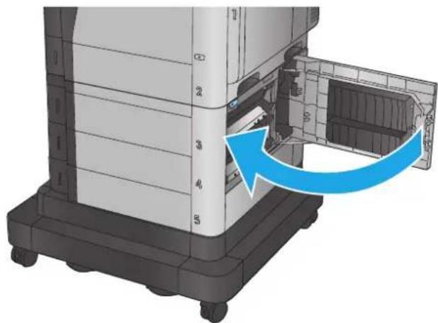 HP LaserJet M680F - Clear jams in the lower-right door - 3