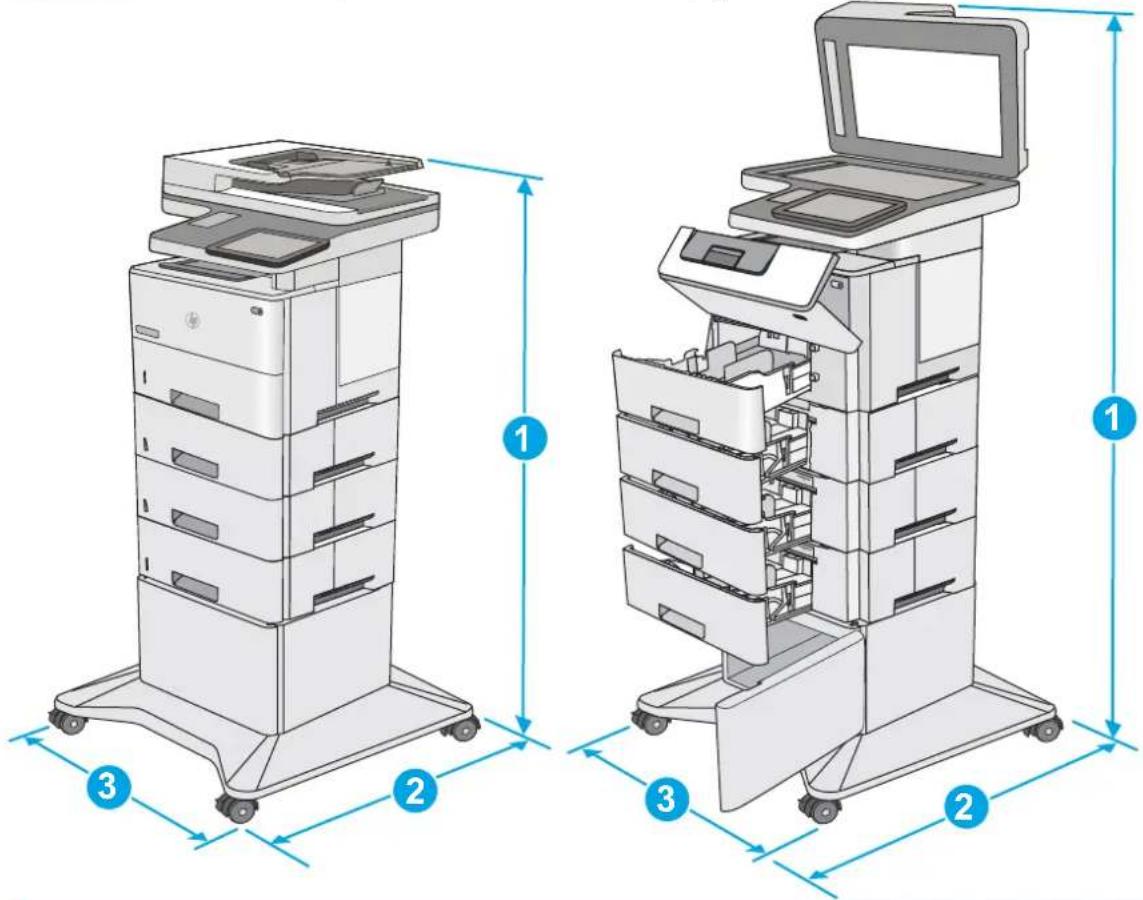 HP LaserJet M527f - Printer dimensions - 4