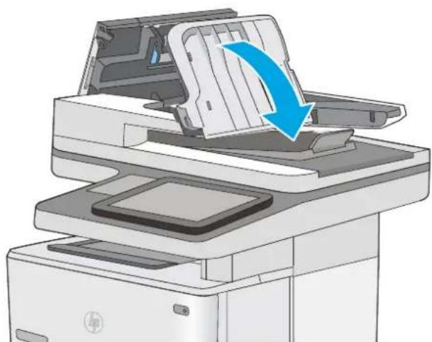 HP LaserJet M527f - Clear paper jams in the document feeder - 6