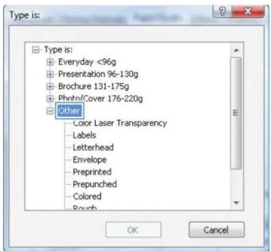 HP LaserJet Pro M276NW - Select the paper type (Windows) - 4