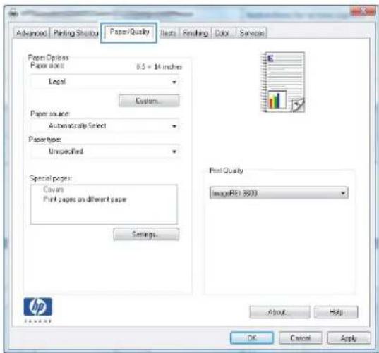 HP LaserJet Pro M276NW - Print the first or last page on different paper (Windows) - 2