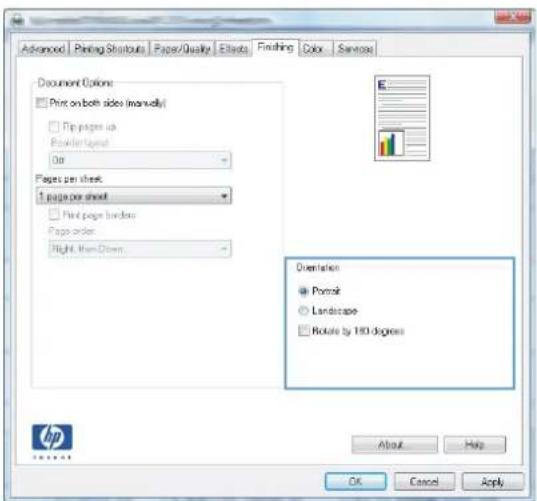 HP LaserJet Pro M276NW - Select the page orientation (Windows) - 3