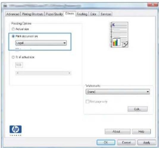 HP LaserJet Pro M276NW - Scale a document to fit page size (Windows) - 3