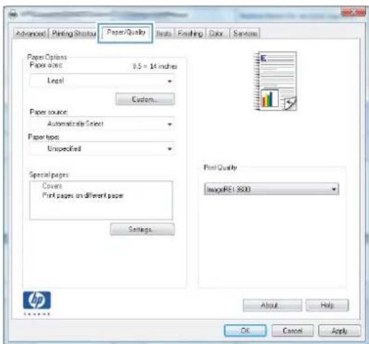 HP LaserJet Pro M276NW - Select the paper type (Windows) - 2
