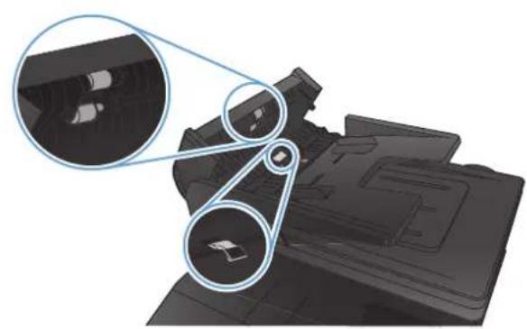 HP LaserJet Pro M276NW - Clean the pickup rollers and separation pad in the document feeder - 2