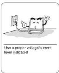 Use a proper voltage/current level indicated