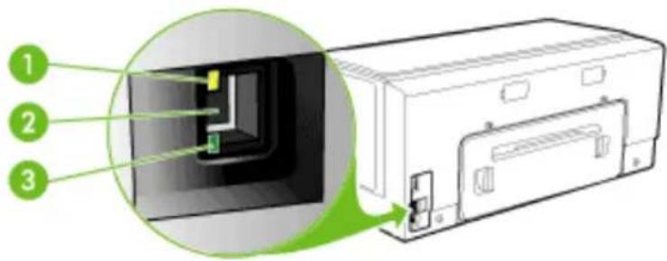 HP Officejet Pro K5400TN - Interpreting network connector lights - 1
