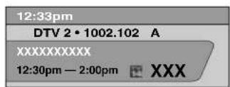 12:33pm DTV 2 • 1002.102 A XXXXXXXXX 12:30pm — 2:00pm XXX
