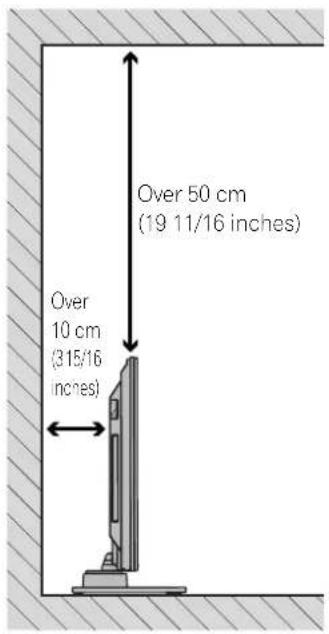 Over 50 cm (19 11/16 inches) Over 10 cm (315/16 inches)
