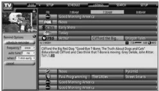 TV COURSE 3:00 AM 7:00 AM 7:00 AM 8:00 AM Good Morning America FOX News CBS Early Show Today PBS Armor Clifford the Big... Dragon Tales 4/2/2023 Clifford the Big Red Dog "Good-Bye T-Bone; The Truth About Dogs and Cats" ( Educational) Clifford and Cleo think that T-Bone is moving. Grey Delisle, John Ritter. TVY 1.00 News Pyramid Paid Programming The Little Street Smarts Good Morning America Good Morning America