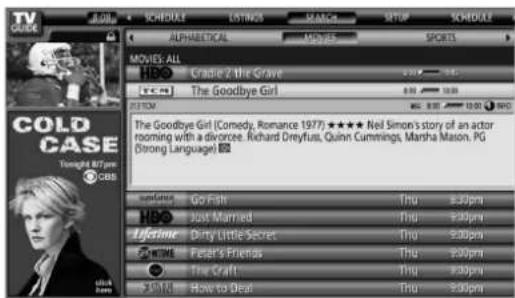 SCHEDULE LITERMS MUSIC TUP SCHEDULE ALPHABETICAL MOVIE SPORTS MOVIE: ALL HBO Cradle 2 the Grave The Goodbye Girl POTOM The Goodbye Girl (Comedy, Romance 1977) ★★★★ Neil Simon's story of an actor rooming with a divorce. Richard Dreyfus, Quinn Cummings, Martha Mason, PG (Strong Language) Go Fish Tru 8:30pm Just Married Tru 9:00pm Lifetime Dirty Little Secret Tru 9:00pm Peter's Friends Tru 9:00pm The Craft Tru 8:00pm How to Deal Tru 9:00pm