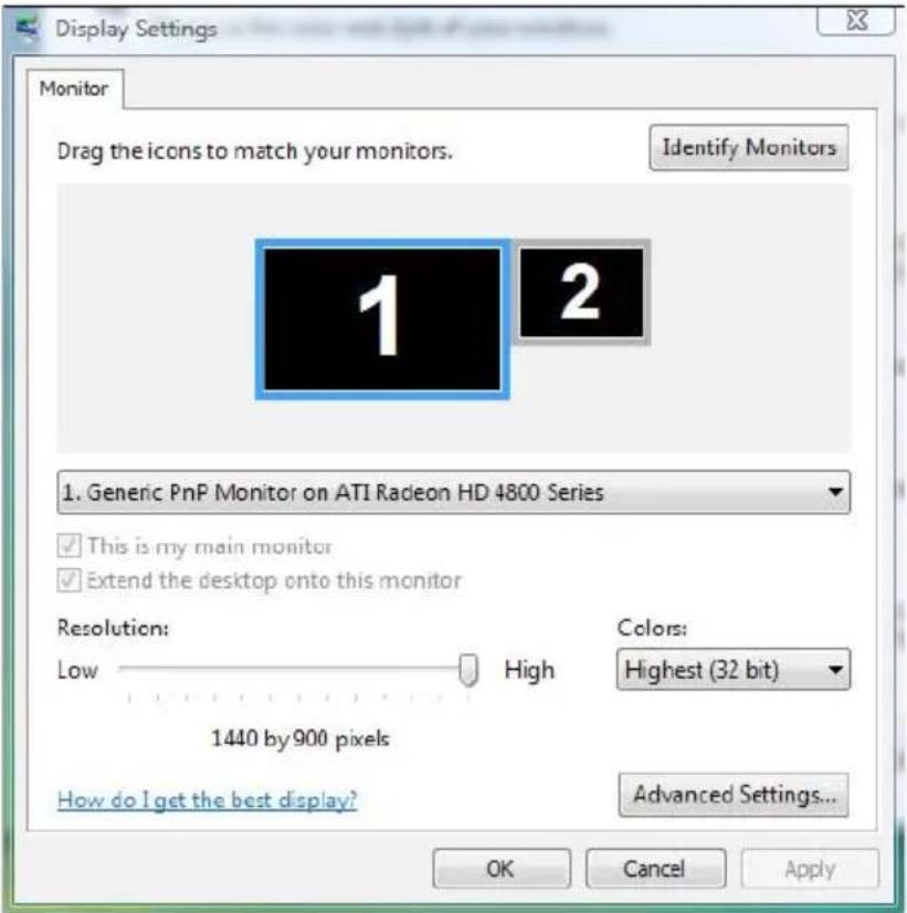 DELL P1914S - Click Identify Monitors. - 1