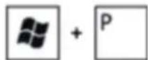 DELL P1914S - Method 1: Using keyboard shortcut "Win+P" - 1