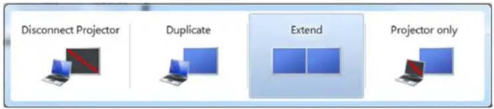 DELL P1914S - Method 1: Using keyboard shortcut "Win+P" - 2