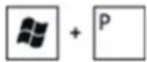 DELL P1914S - Method 1: Using keyboard shortcut "Win+P" - 1