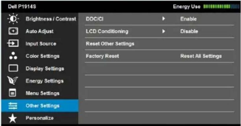 DELL P1914S - Menu Settings - 4
