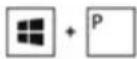 DELL P1914S - Method 1: Using keyboard shortcut "Win+P" - 1