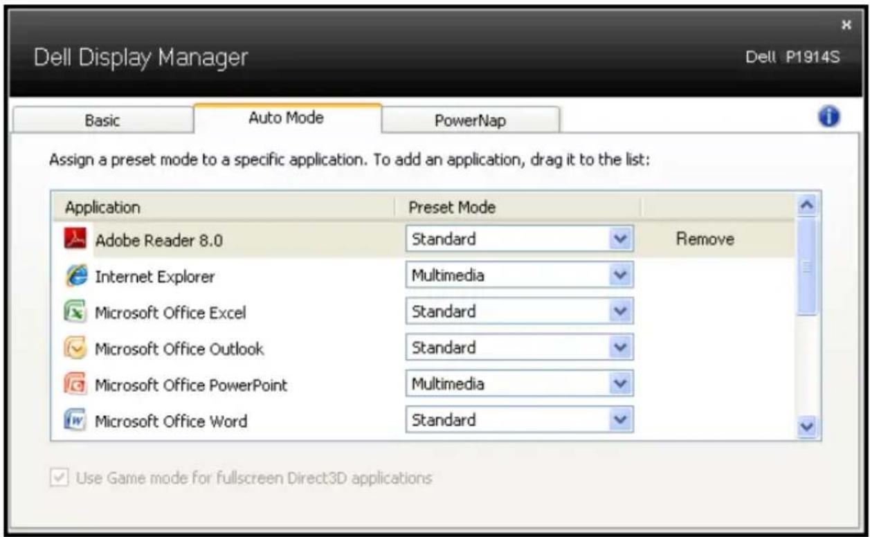 DELL P1914S - Assigning Preset Modes to Applications - 2