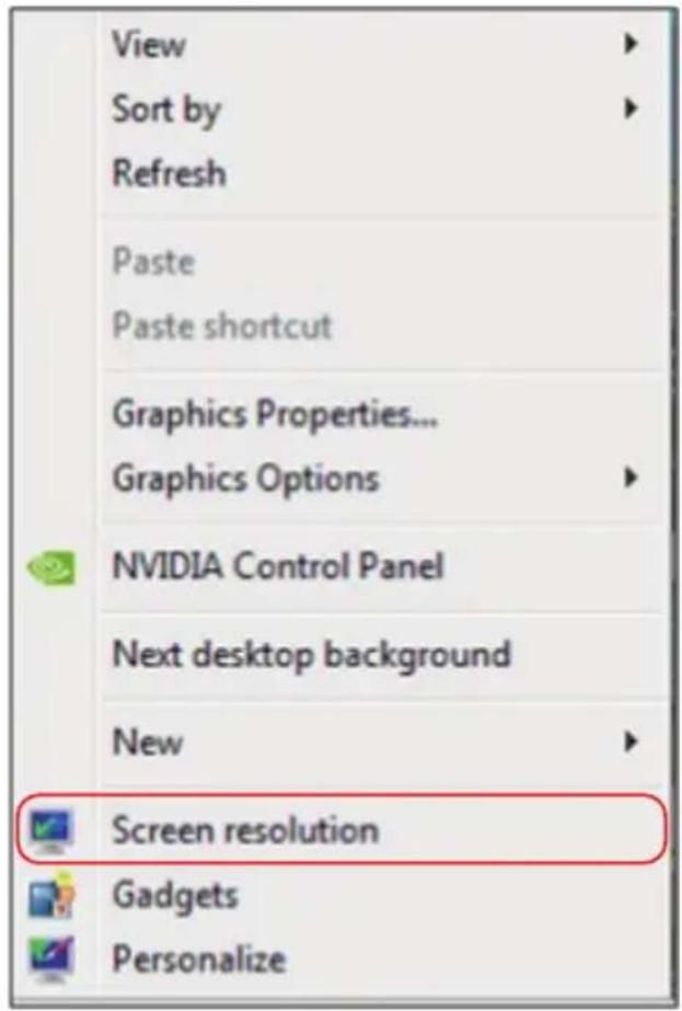 DELL P1914S - Method 2: Using the "Screen Resolution" menu - 1