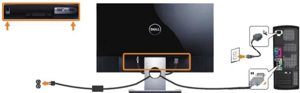DELL UZ2315H - Connecting the VGA cable - 1