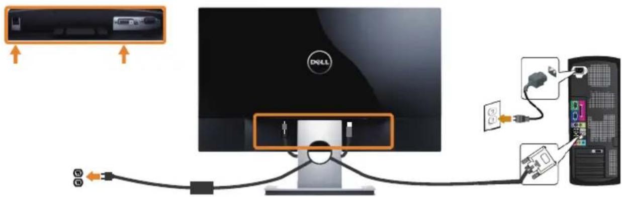 DELL UZ2315H - Connecting the DVI cable (Optional Purchase) - 1