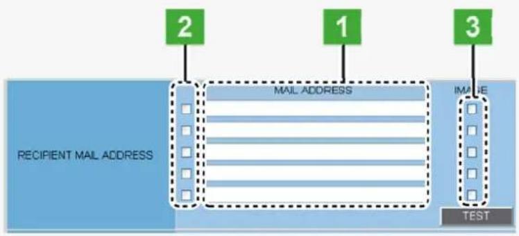 SANYO VCC-HD2100P - Configuring recipient e-mail addresses (RECIPIENT MAIL ADDRESS) - 1