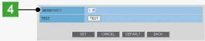 SANYO VCC-HD2100P - In [SENSITIVITY], select the detection sensitivity. - 1