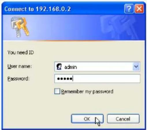 SANYO VCC-HD2100P - Type your user name and password and click OK. - 1