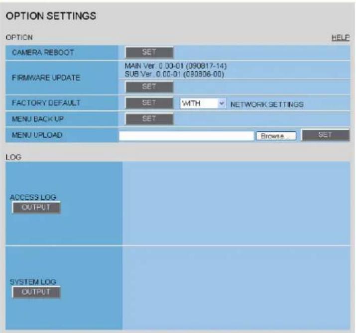 SANYO VCC-HD2100P - OPTION SETTINGS - 2