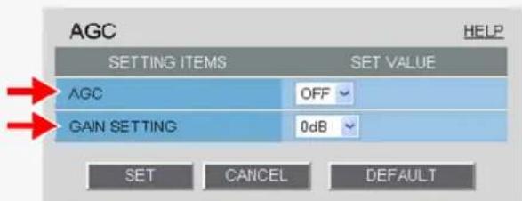 SANYO VCC-HD2100P - Manually configuring gain value - 1