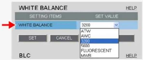 SANYO VCC-HD2100P - Configuring Fixed White Balance Mode (3200/5600/FLUORESCENT) - 1