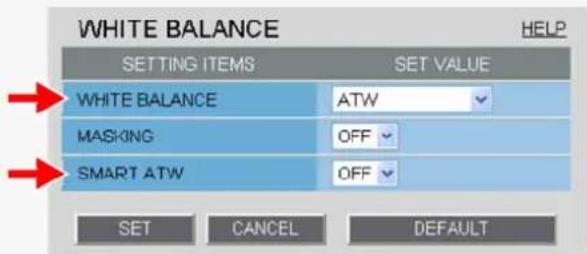 SANYO VCC-HD2100P - Configuring the Auto Trace White Balance Mode (ATW) - 1