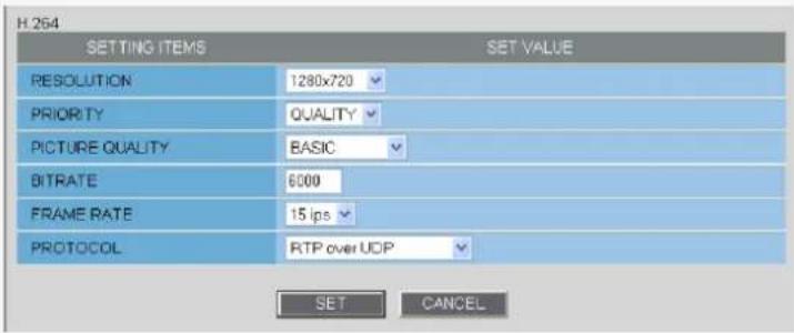SANYO VCC-HD2100P - Configuring H.264 video - 1