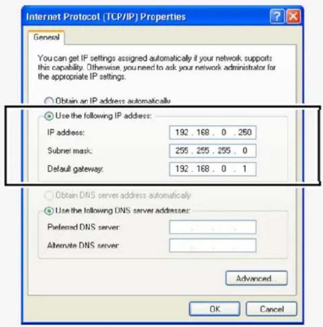 SANYO VCC-HD2100P - Select the [Use the following IP address:] radio button and specify the IP address, the subnet mask, and the default gateway. - 1