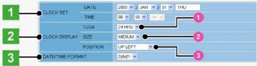 SANYO VCC-HD2100P - B Configuring clock date/time and display style - 1