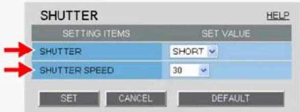 SANYO VCC-HD2100P - Configuring Fast Shutter Mode (SHORT) - 2