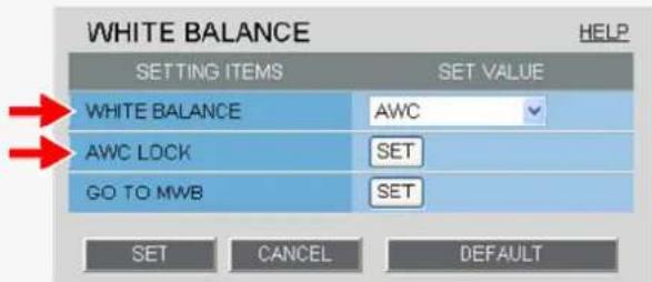 SANYO VCC-HD2100P - Configuring Auto White Balance Control Mode (AWC) - 1