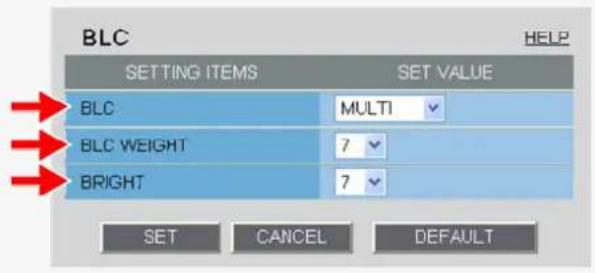 SANYO VCC-HD2100P - Configuring Multi-Spot Evaluative Metering Mode (MULTI) - 1