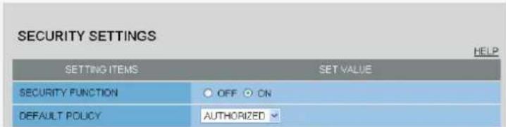 SANYO VCC-HD2100P - SECURITY SETTINGS - 2