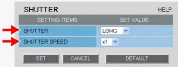SANYO VCC-HD2100P - Configuring Long Exposure Shutter Mode (LONG) - 2