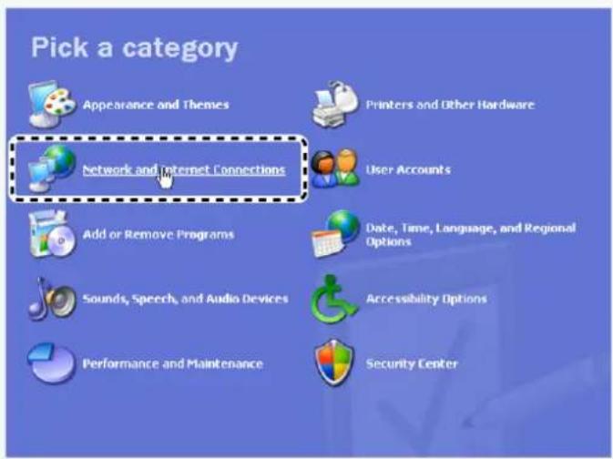 SANYO VCC-HD2100P - In [Control Panel], click [Network and Internet Connections]. - 1