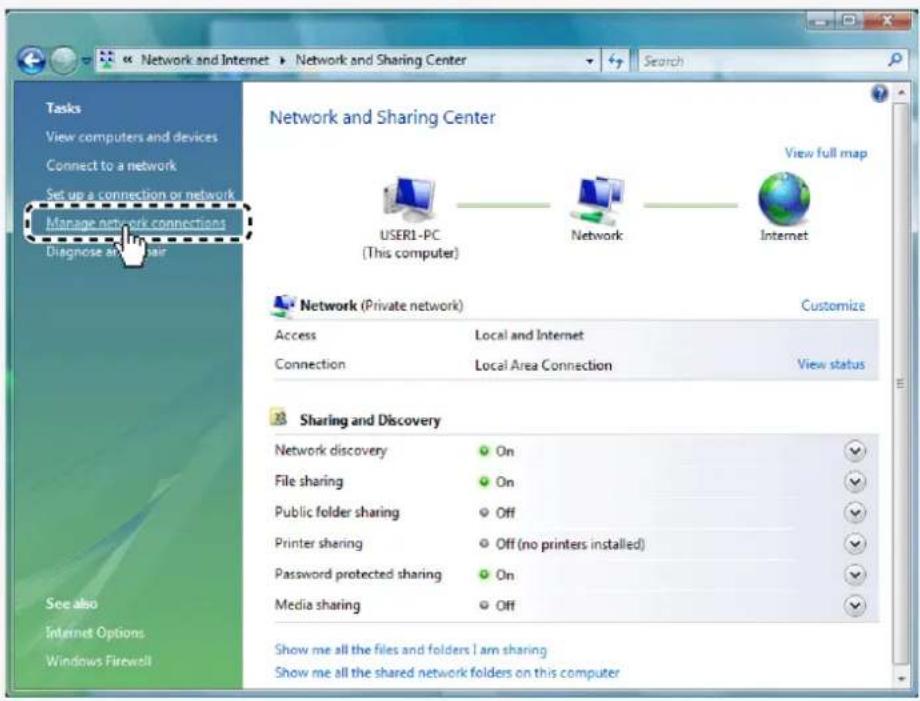 SANYO VCC-HD2100P - In [Control Panel], click [Network and Sharing Center]. - 1