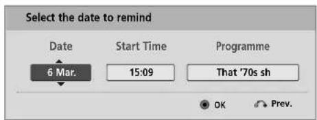 LG 55LH95QD - Button Function in Schedule List Mode - 1
