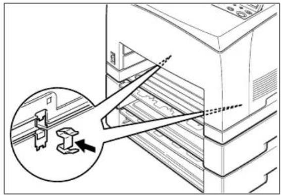 Technical diagram showing a device with internal components and a magnified inset highlighting a component with arrows.