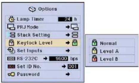 SHARP XG-P25X - Locking the Operation Buttons on the Projector - 7