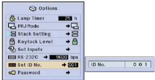 SHARP XG-P25X - Setting the ID No. - 1