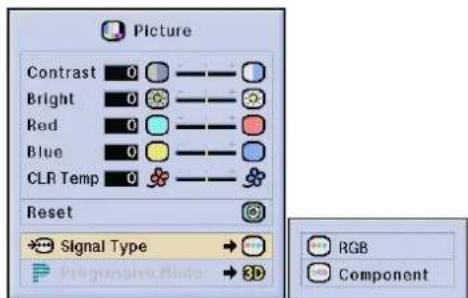 SHARP XG-P25X - Selecting the Signal Type (RGB menu only) - 1